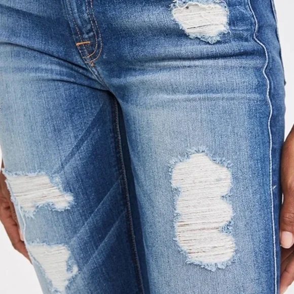 SEVEN JEANS- ANKLE SKINNY IN DISTRESSED LIGHT - Picture 2 of 10